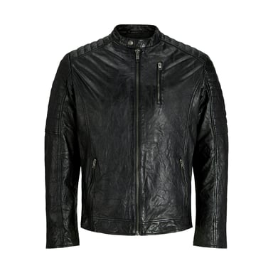 Jack & Jones Jas zomer Richard Leather Jacket Black