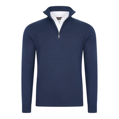Cappuccino Italia Trui Mock Zip Pullover Blue