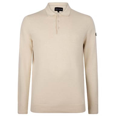 Presly & Sun Trui Brad Long Sleeve Knitted Polo Beige