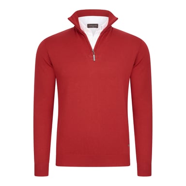 Cappuccino Italia Trui Mock Zip Pullover Red