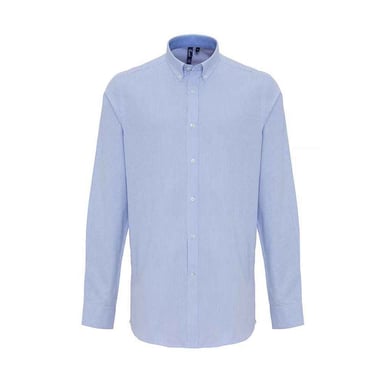 Premier Mens Stripe Oxford Shirt (White/Oxford Blue)