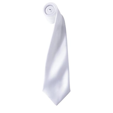 Premier Colours Collection Satin Tie (White)