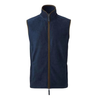 Premier Mens Artisan Fleece Gilet (Navy/Brown)