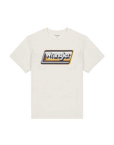 GB - Wrangler - graphic t-shirt worn in white