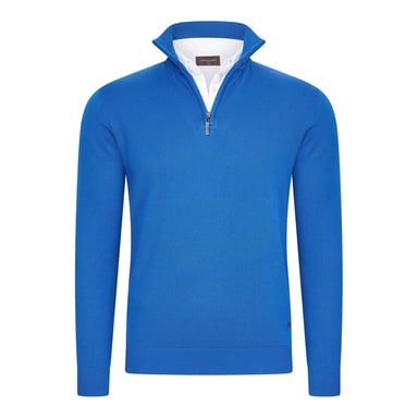Cappuccino Italia Trui Mock Zip Pullover Blue