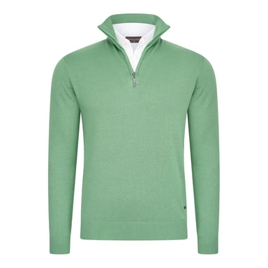 Cappuccino Italia Trui Mock Zip Pullover Green