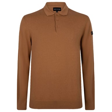 Presly & Sun Trui Brad Long Sleeve Knitted Polo Brown