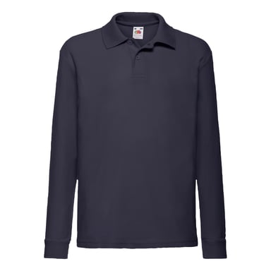 Fruit of the Loom Childrens/Kids Long-Sleeved Polo Shirt (Deep Navy)