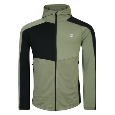 Dare 2B Mens Assimilate Core Stretch Hooded Midlayer (Oil Green/Green Algae/Black)