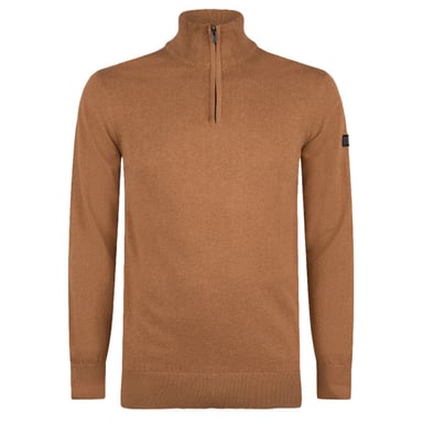 Presly & Sun Trui Lewis Zip Knitted Pullover Brown