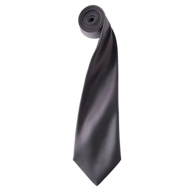 Premier Colours Collection Satin Tie (Dark Grey)