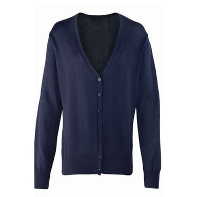 Premier Womens/Ladies Knitted Button Through Cardigan (Navy)