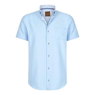 Cappuccino Italia Overhemden Korte Mouw Sky Blauw Blue
