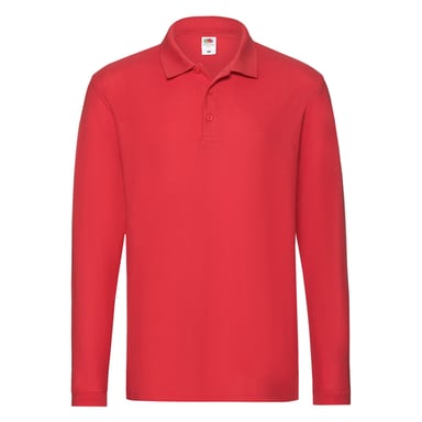 Fruit of the Loom Mens Premium Long-Sleeved Polo Shirt (Red)