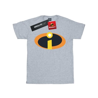 Disney Womens/Ladies The Incredibles Costume Logo Cotton Boyfriend T-Shirt (Sports Grey)