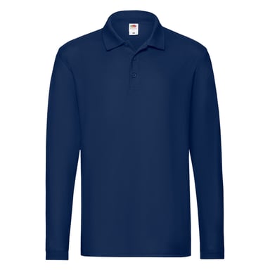 Fruit of the Loom Mens Premium Long-Sleeved Polo Shirt (Navy)