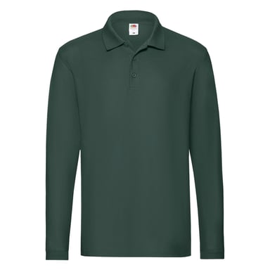 Fruit of the Loom Mens Premium Long-Sleeved Polo Shirt (Forest Green)