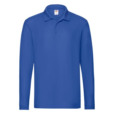 Fruit of the Loom Mens Premium Long-Sleeved Polo Shirt (Royal Blue)