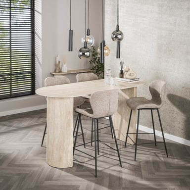 Hoyz bartafel romano arch plat ovaal 180cm keramiek travertin