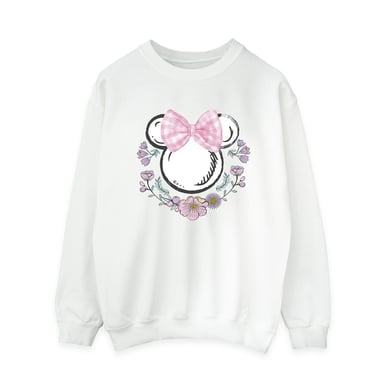 Disney Womens/Ladies Minnie Mouse Bows & Flowers Sweatshirt (White)