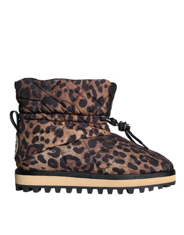 Vadderade Ankelstövlar med Leopardskinnsmönster
