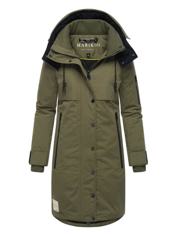Marikoo women's winter coat with hood & waist cord – model Anoukaa