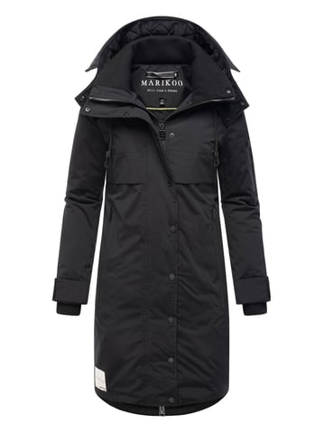 Marikoo women's winter coat with hood & waist cord – model Anoukaa