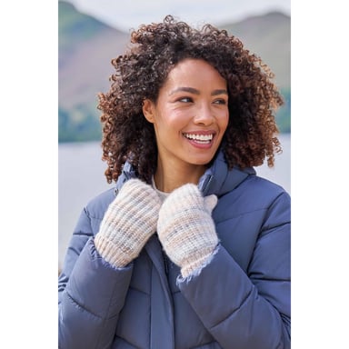 Mountain Warehouse Womens/Ladies Isotherm Faux Fur Lined Mittens (Beige)