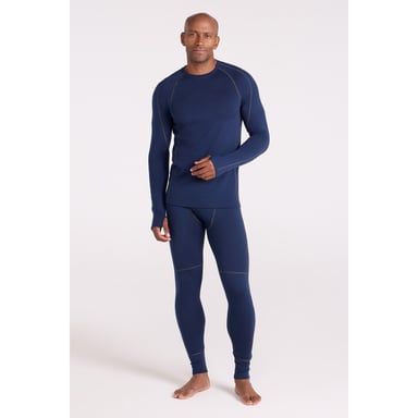 Mountain Warehouse Mens Asgard Merino Wool Base Layer Set (Dark Blue)