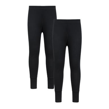 Mountain Warehouse Childrens/Kids Talus Base Layer Bottoms (Pack of 2) (Black)