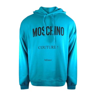 Moschino Mens Couture Logo Hoodie (Turquoise)