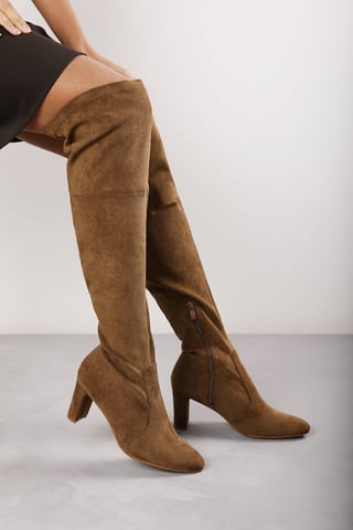 Wheres That From Womens 'Sonya' Suede Block Heel Over The Knee Boots