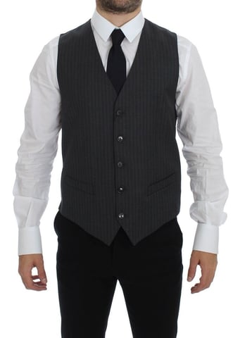Gray Pinstripe Vest Classic Fit