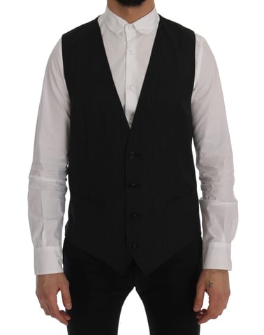 Black Pinstripe Vest Classic Fit