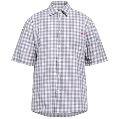 Diesel Mens Checked Short-Sleeved Shirt (Grey)