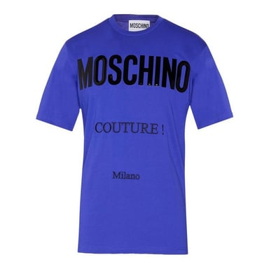 Moschino Mens Couture Gloss Logo T-Shirt (Blue)