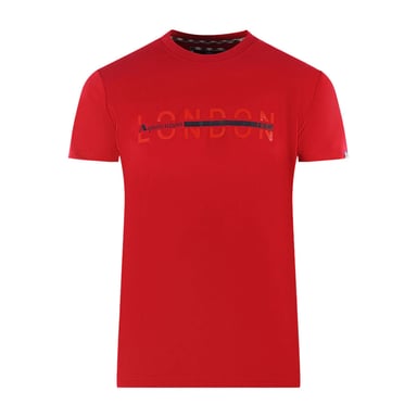 Aquascutum Mens London 1851 Split Logo T-Shirt (Red)