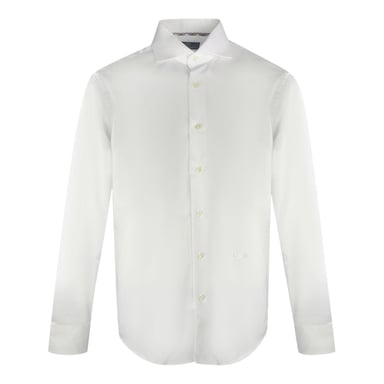 Aquascutum Mens Plain Logo Long-Sleeved Shirt (White)
