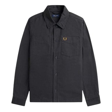 Fred Perry Mens Anchor Herringbone Overshirt (Grey)