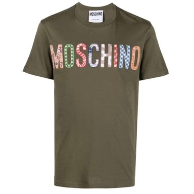 Moschino Mens Embroidered Logo T-Shirt (Green)
