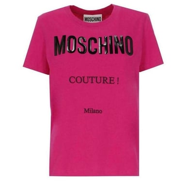Moschino Mens Couture Gloss Logo T-Shirt (Pink)