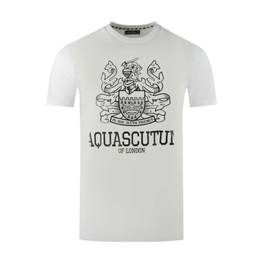 Aquascutum Mens London Aldis Bold Logo T-Shirt (White)