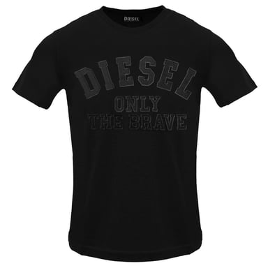 Diesel Mens Monotone Logo Embossed T-Shirt (Black Caviar)