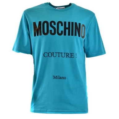 Moschino Mens Couture Gloss Logo T-Shirt (Teal)