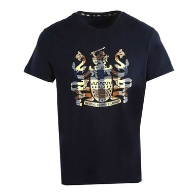 Aquascutum Mens Aldis Checked Logo T-Shirt (Navy)