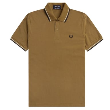 Fred Perry Mens Double Tipped Collar Polo Shirt (Brown)