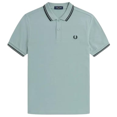 Fred Perry Mens Double Tipped Collar Polo Shirt (Light Blue)