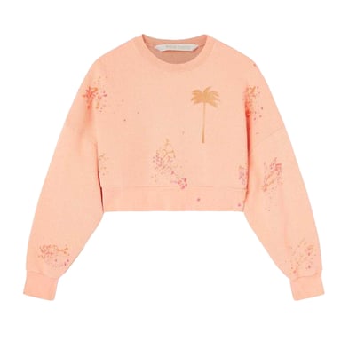 Palm Angels Womens/Ladies Painted Cropped Sweatshirt (Pink)