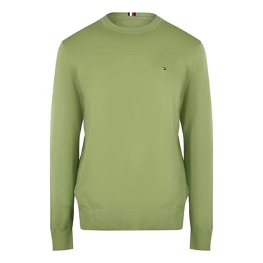 Tommy Hilfiger Mens Faded Crew Neck Sweatshirt (Olive Green)