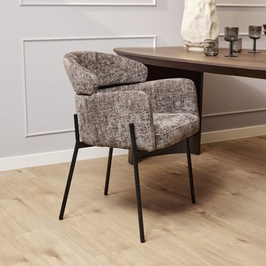 Starfurn eetkamerstoel otis grey met armleuning set van 2